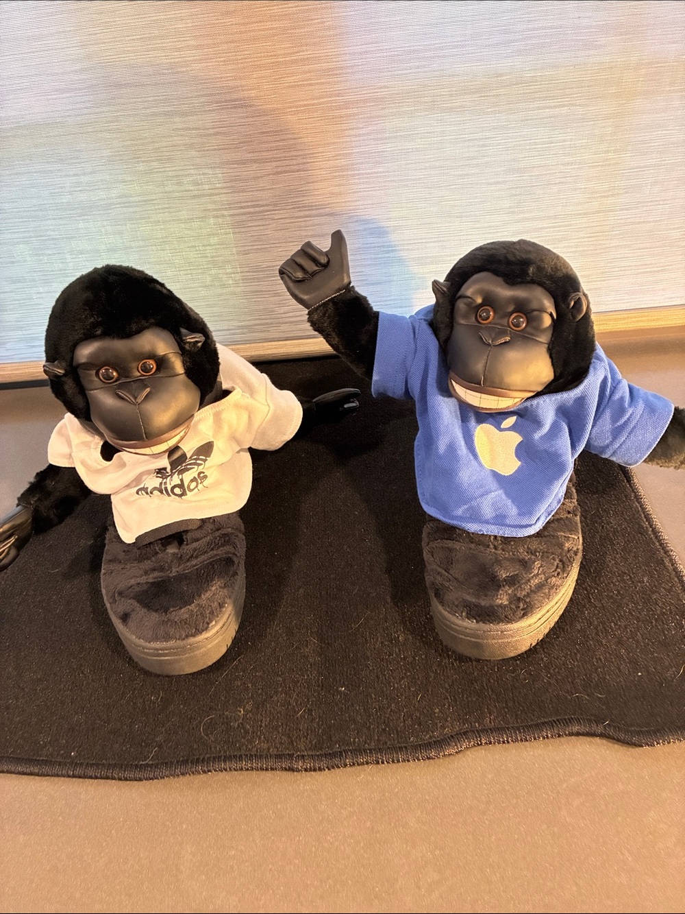 Adidas Jeremy Scott Black Plush Gorilla with White Logo Hoodies Sneakers